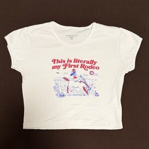 Elizabeth Bay EBC “literally my First Rodeo” crop T-shirt